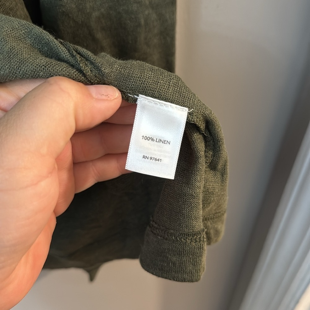 NWT J Jill Love Linen Green Open Front Cardigan - Picture 4 of 5